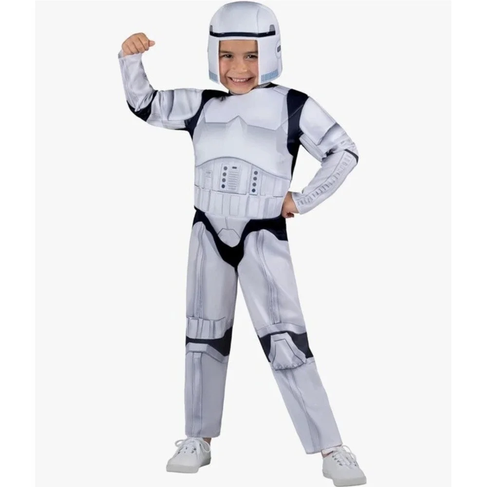 STAR WARS Stormtrooper Padded Jumpsuit Headpiece Costume Toddler 3T-4T *NEW*